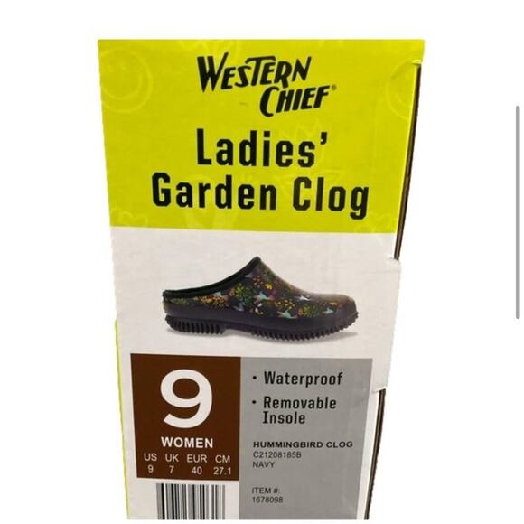 Western Chief Ladies Garden Clog Rubber Hummingbird Size 9 NEW - Picture 4 of 9